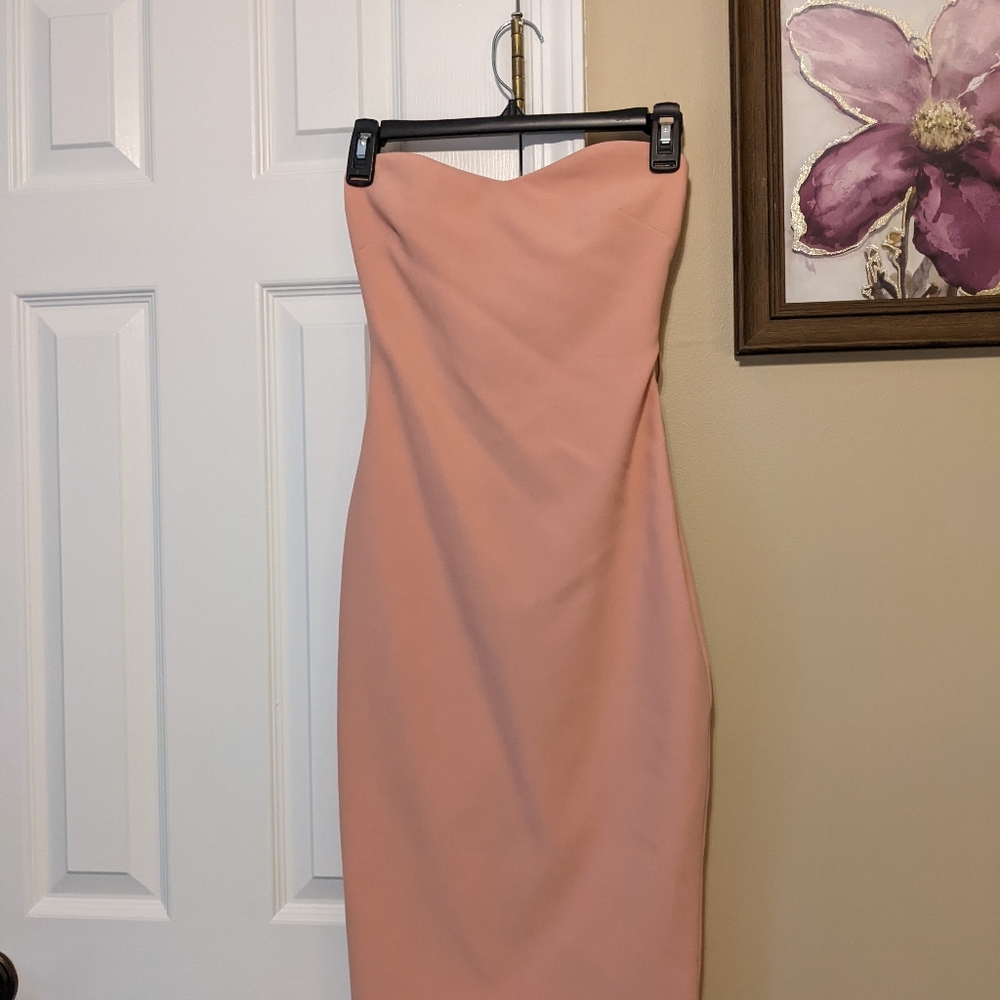 Pink sweetheart strapless dress size 00 by Likely